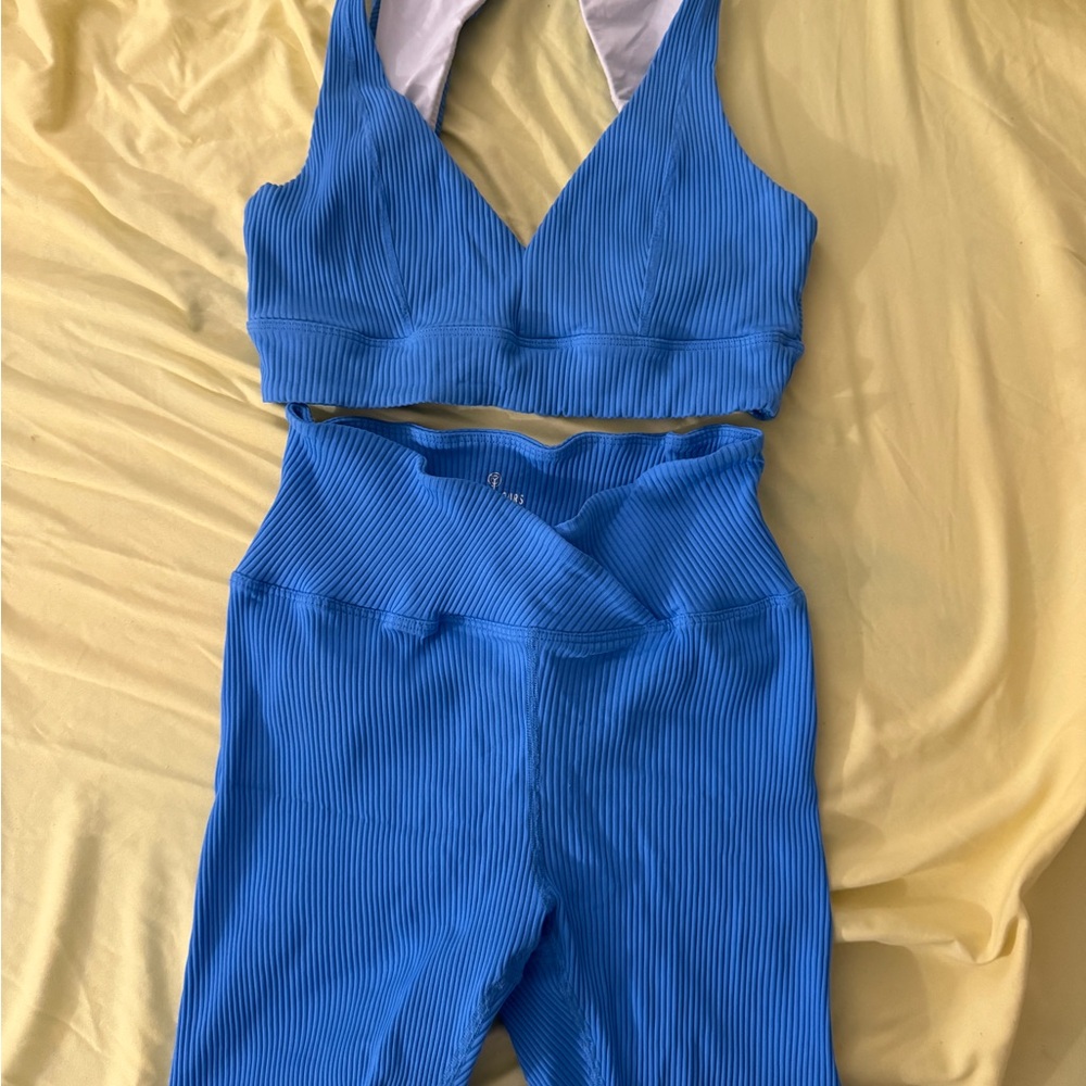 Year of Ours Blue Ribbed set